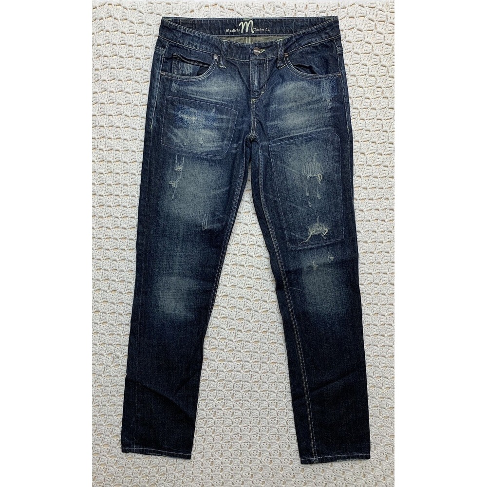 Madison M Denim Jeans Women Size 5/6 Blue 100%cotton Waist'30 L32 RN#117476